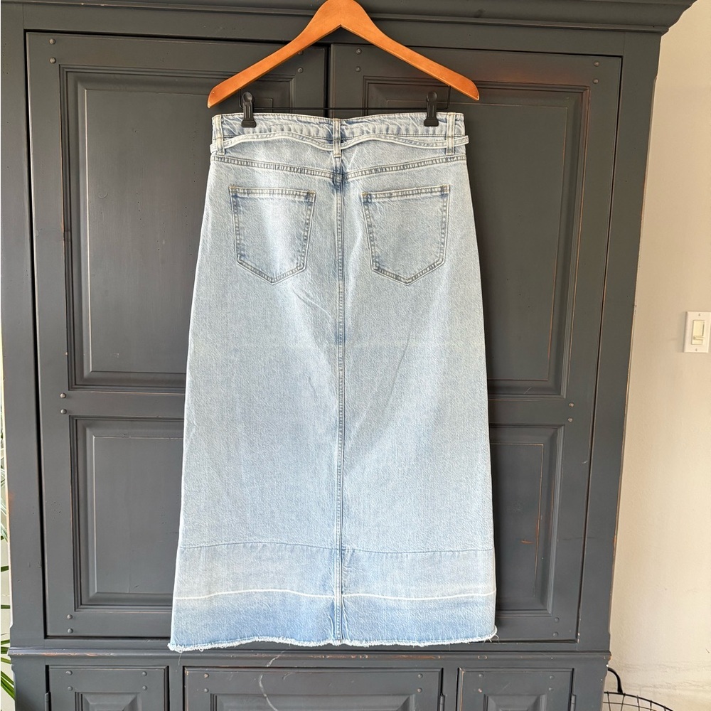 Habitual Light Blue Denim maxi skirt with front slit - Picture 2 of 8